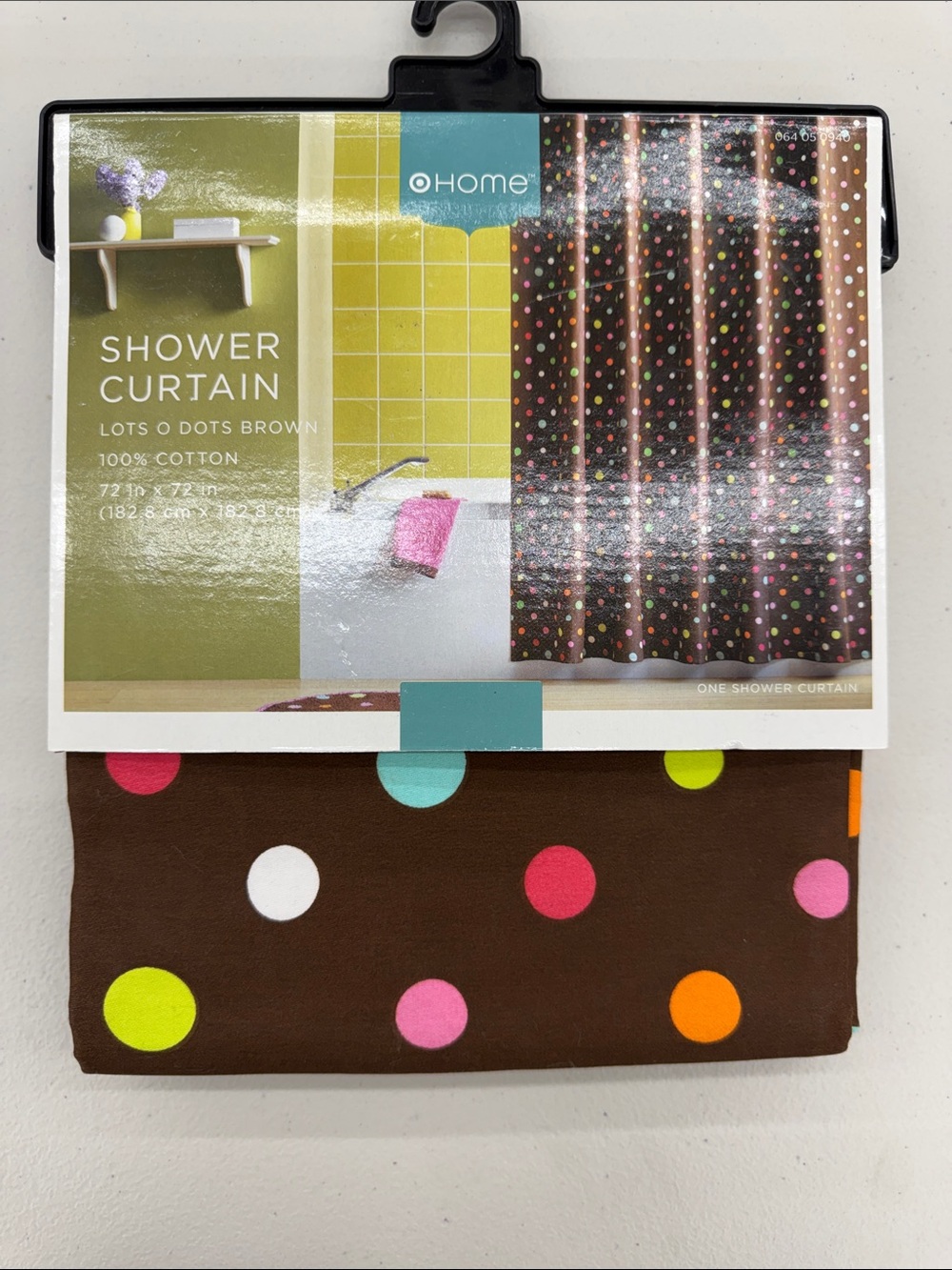 Cotton shower curtain, @Home by Target, Lots O Dots Brown, 72x72 inches